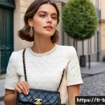 샤넬 클래식 플랩백과 보이백 비교 - A sophisticated Parisian woman dressed in elegant, timeless fashion, holding a Classic Flap Chanel h...